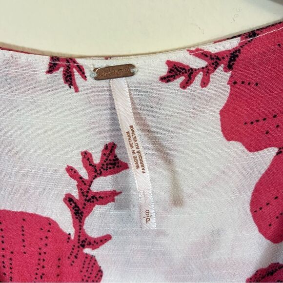 ✨ Free People French Quarter Wrap Mini Dress White Pink Floral Small - Picture 4 of 12